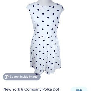 New York and Company black and white polka dot fit and dress